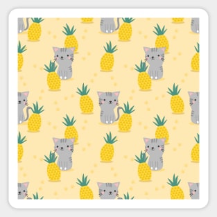 Cute pineapple cat pattern Sticker